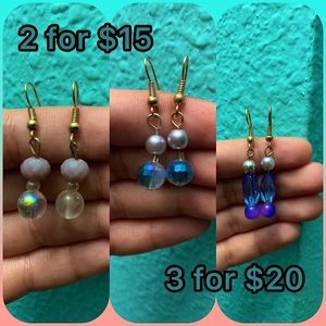 2 earings for $15 and 3 for $20